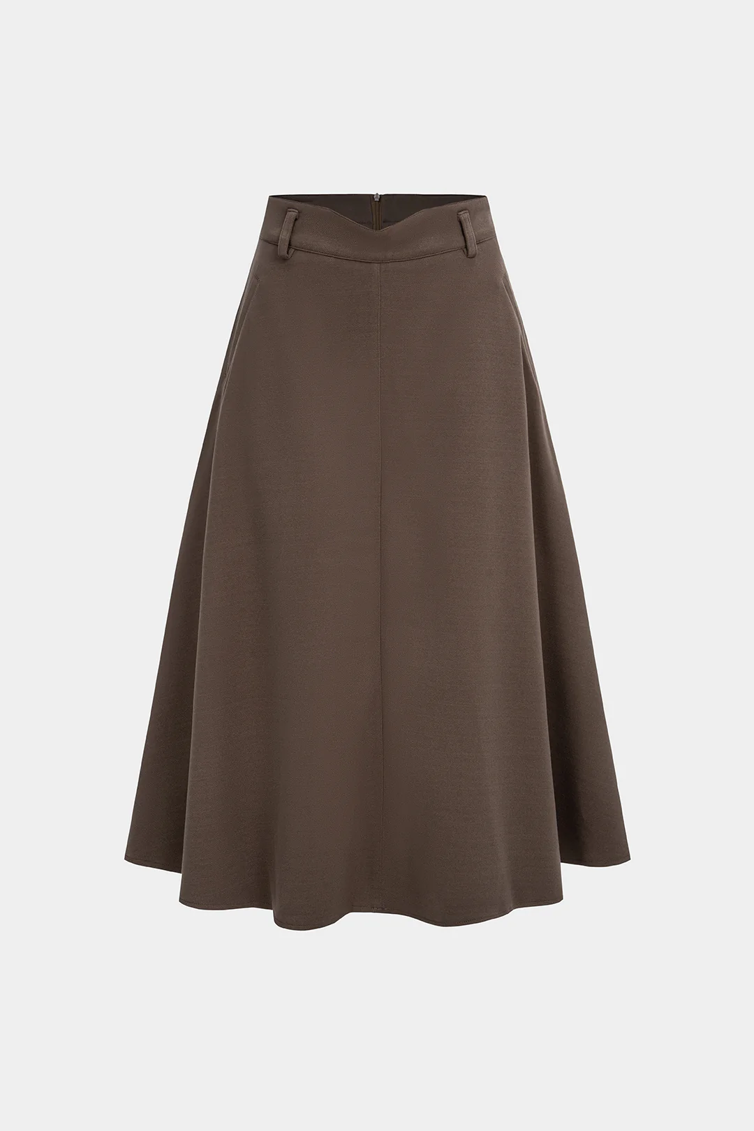Woolen Ruched Pocket High Waist Skirt