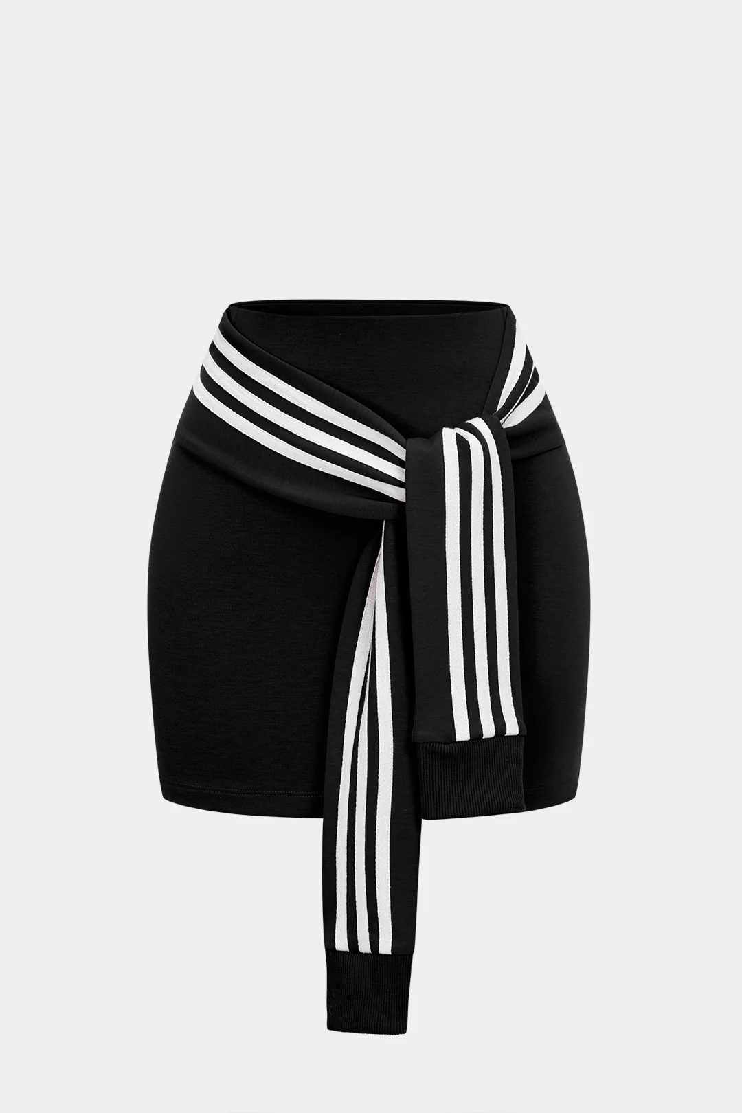 Contrast Stripes Tie-Up Skirt - Image 5