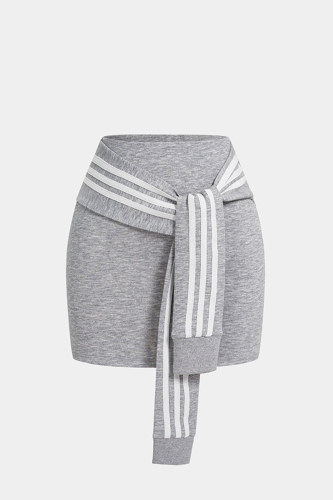 Contrast Stripes Tie-Up Skirt - Image 7
