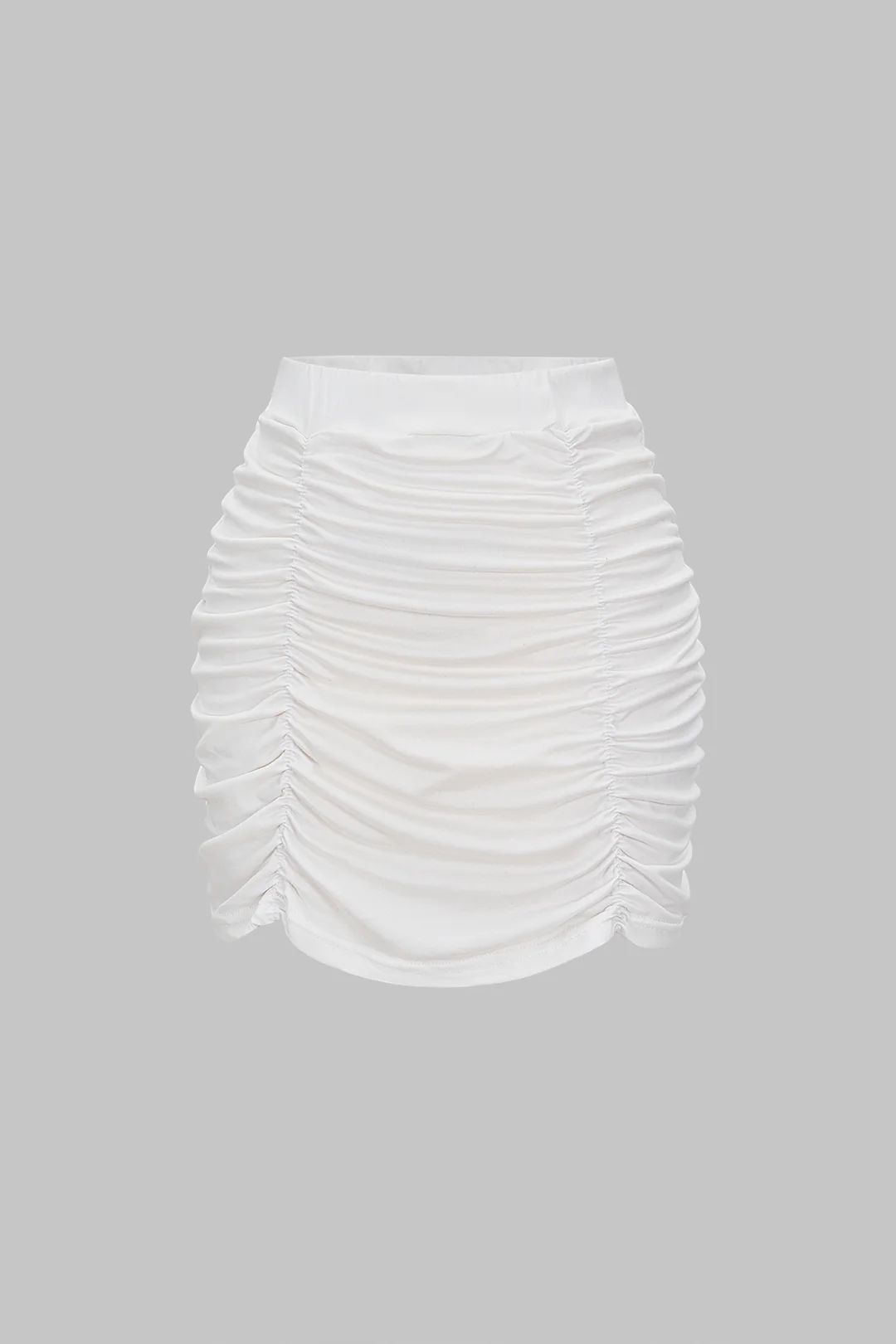 Ruched High Waist Mini Skirt