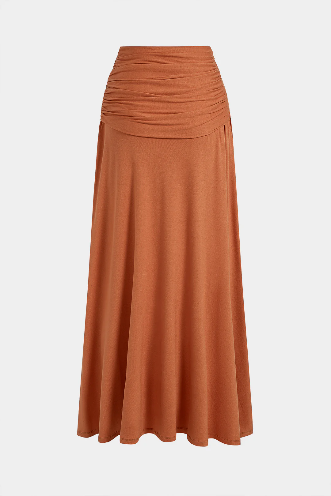 Solid Asymmetrical Ruched Skirt - Image 2