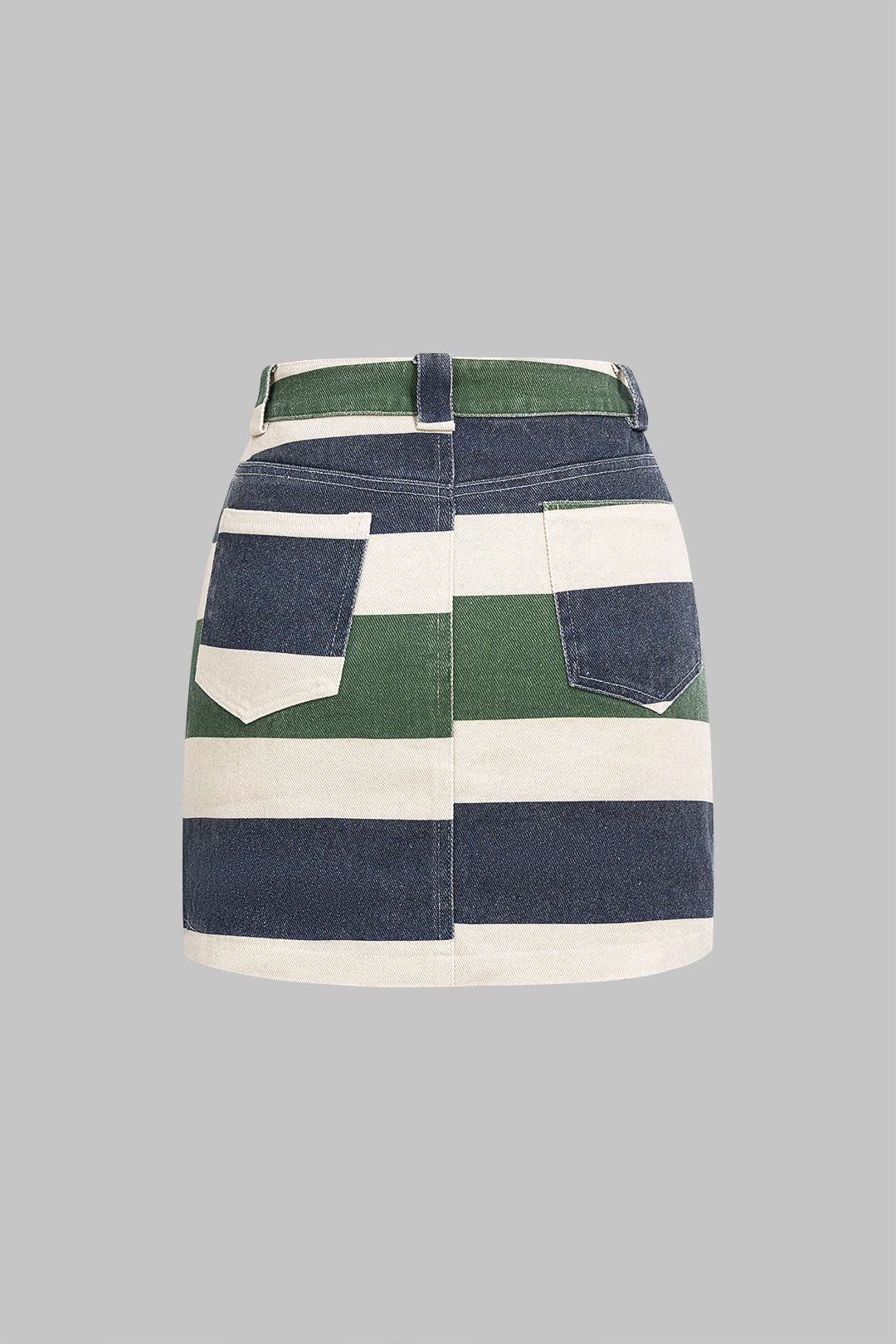 Striped Pocket High Waist Skirt - Image 2