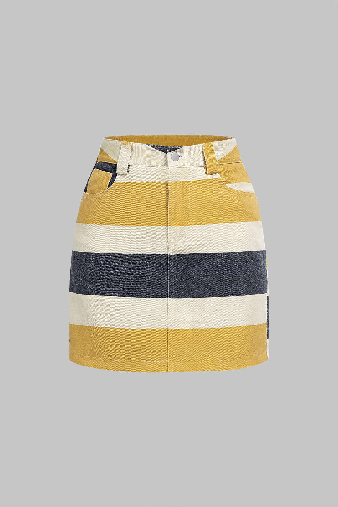 Striped Pocket High Waist Skirt - Image 5