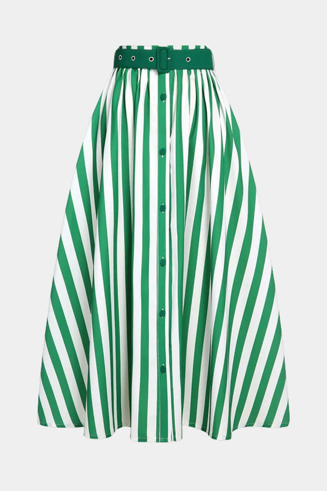 Striped Belted Skirt