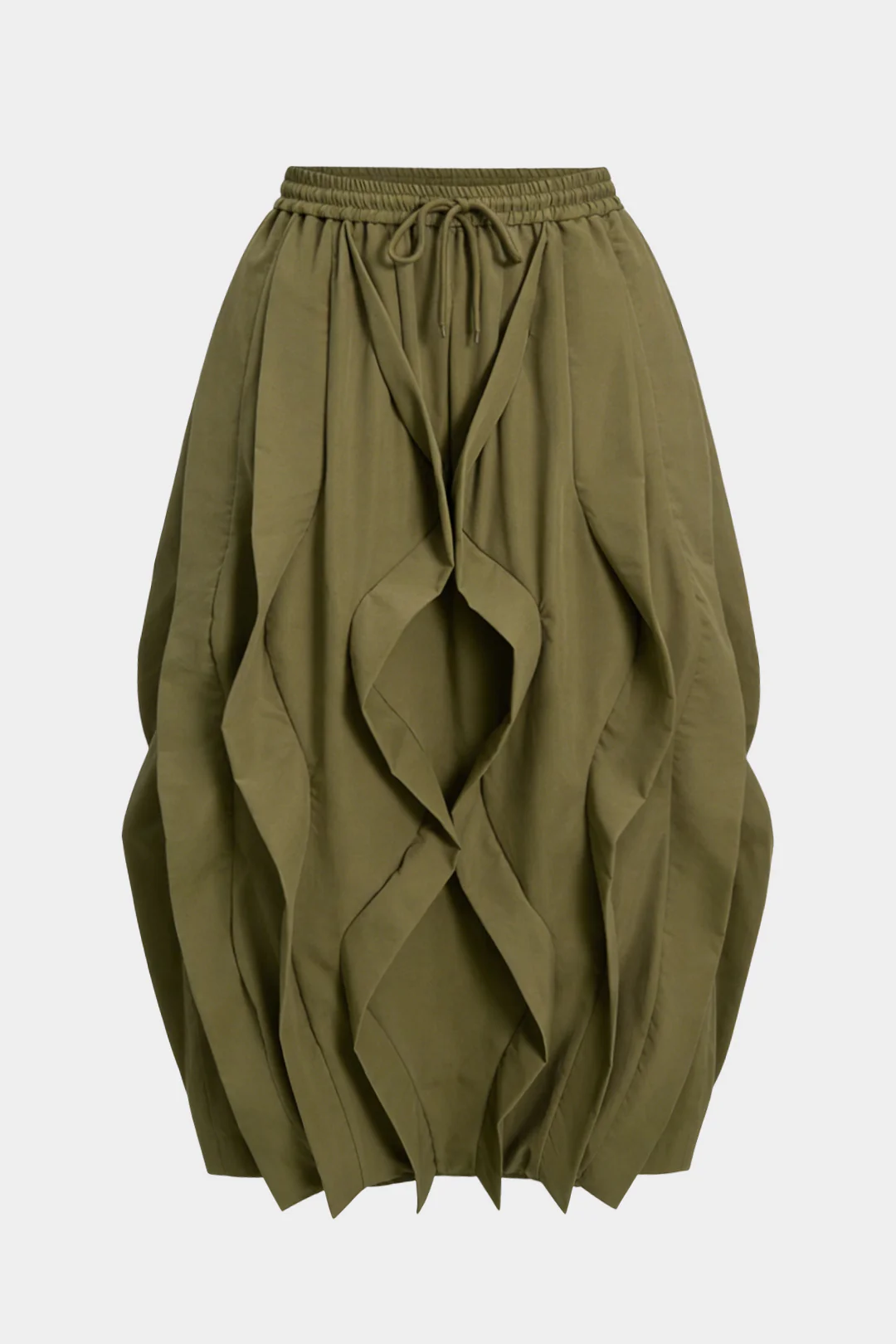 Plus Size Drawstring Ruffle Skirt