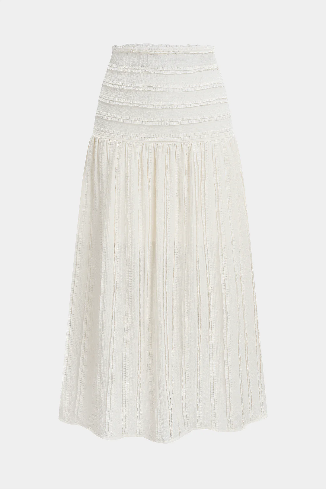Textured Scallop Edge High Waist Skirt - Image 2