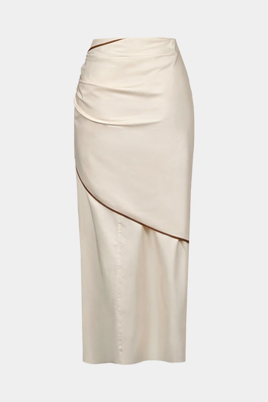 Contrast BInding Ruched Knotted Skirt - Image 2