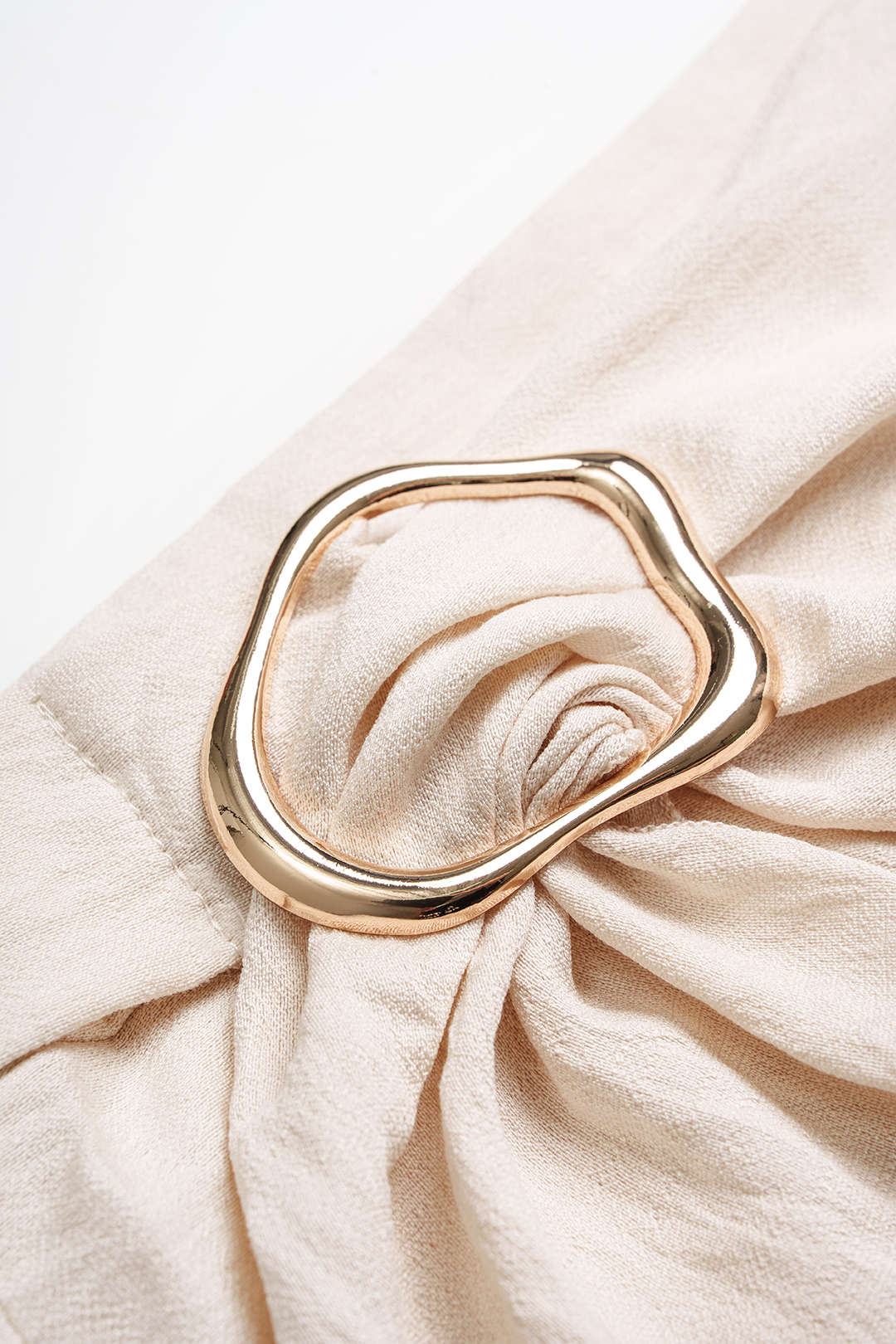 Metallic Asymmetrical Ruched High Waist Skirt - Image 3
