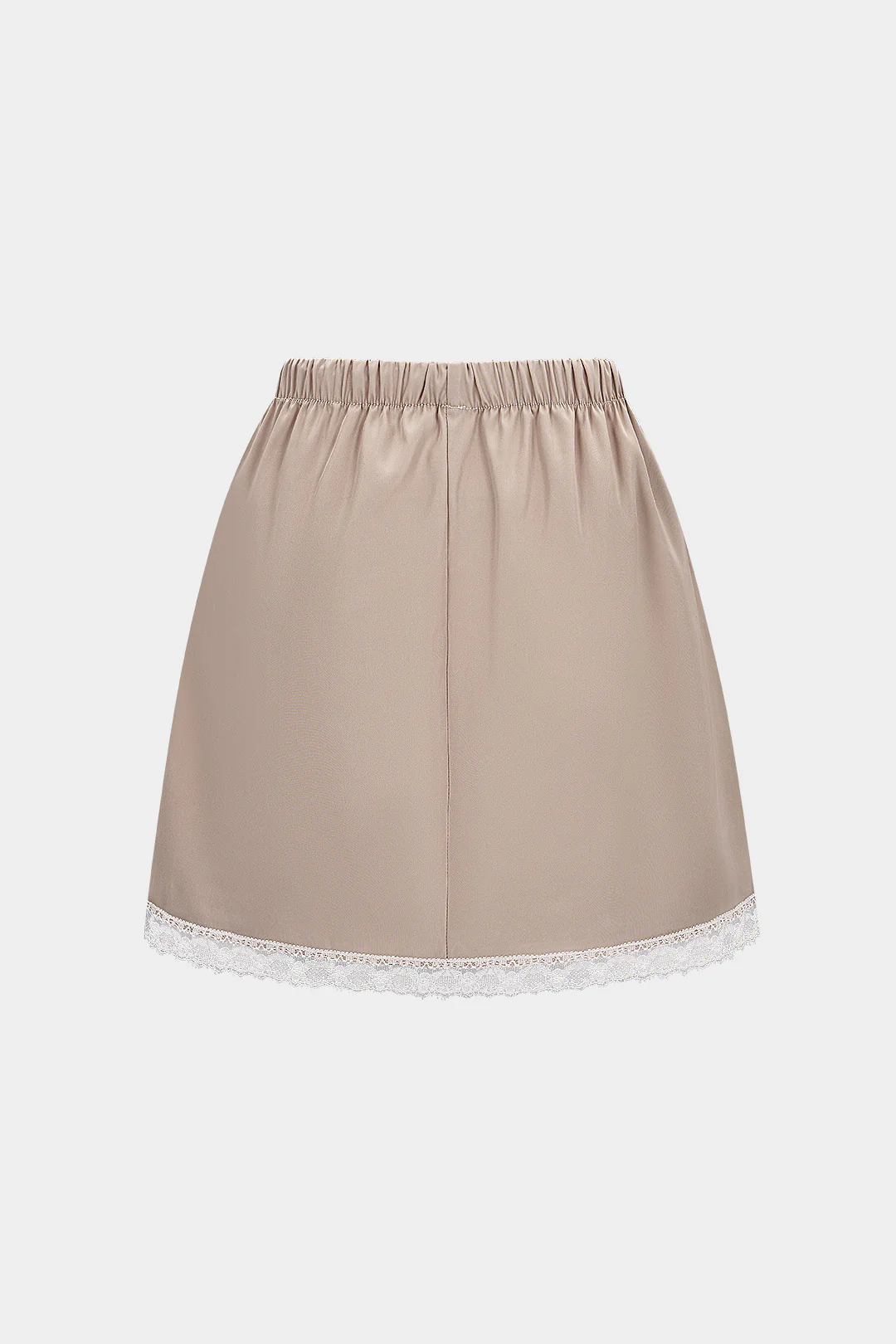 Satin Patchwork Lace Trim Tie-Up Skirt - Image 2