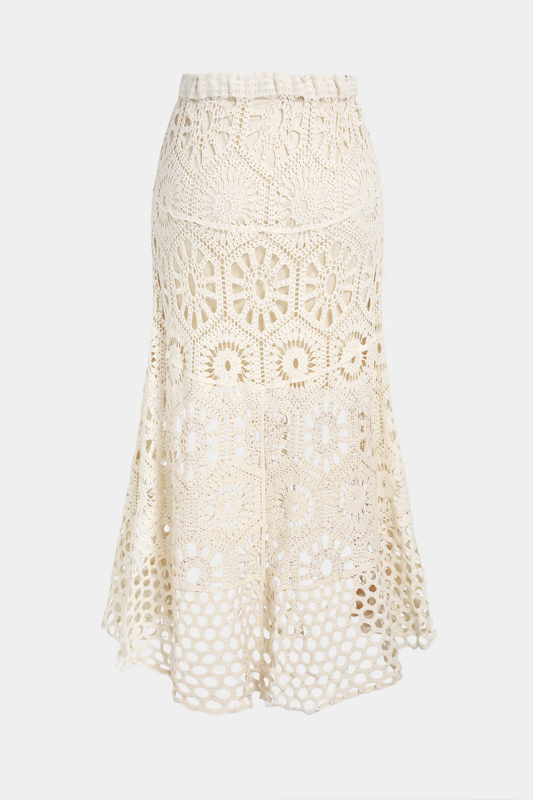 Lace Hollow Out Tie-Up High Waist Skirt - Image 2