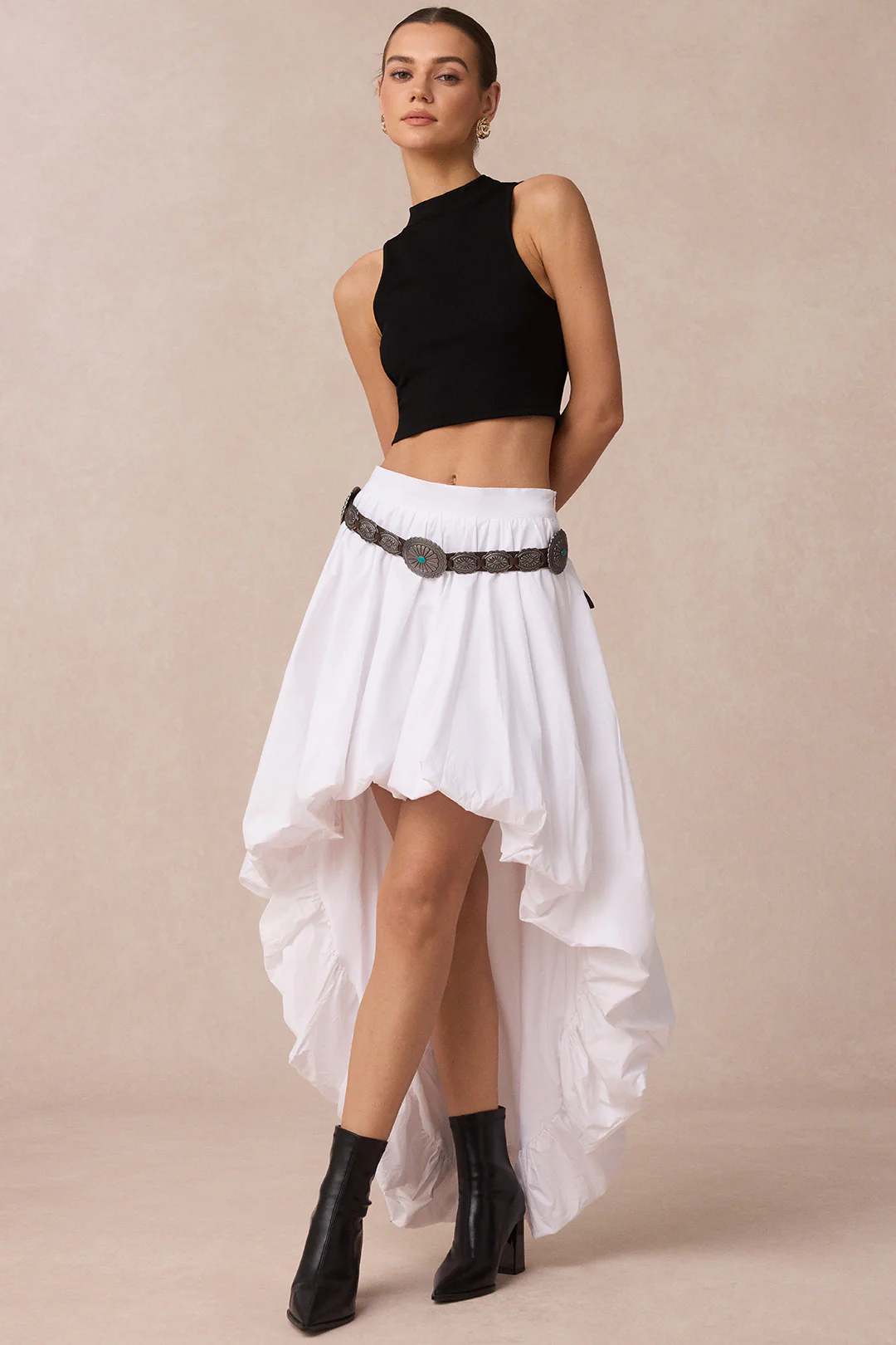 Irregular Hem Ruched Skirt - Image 3