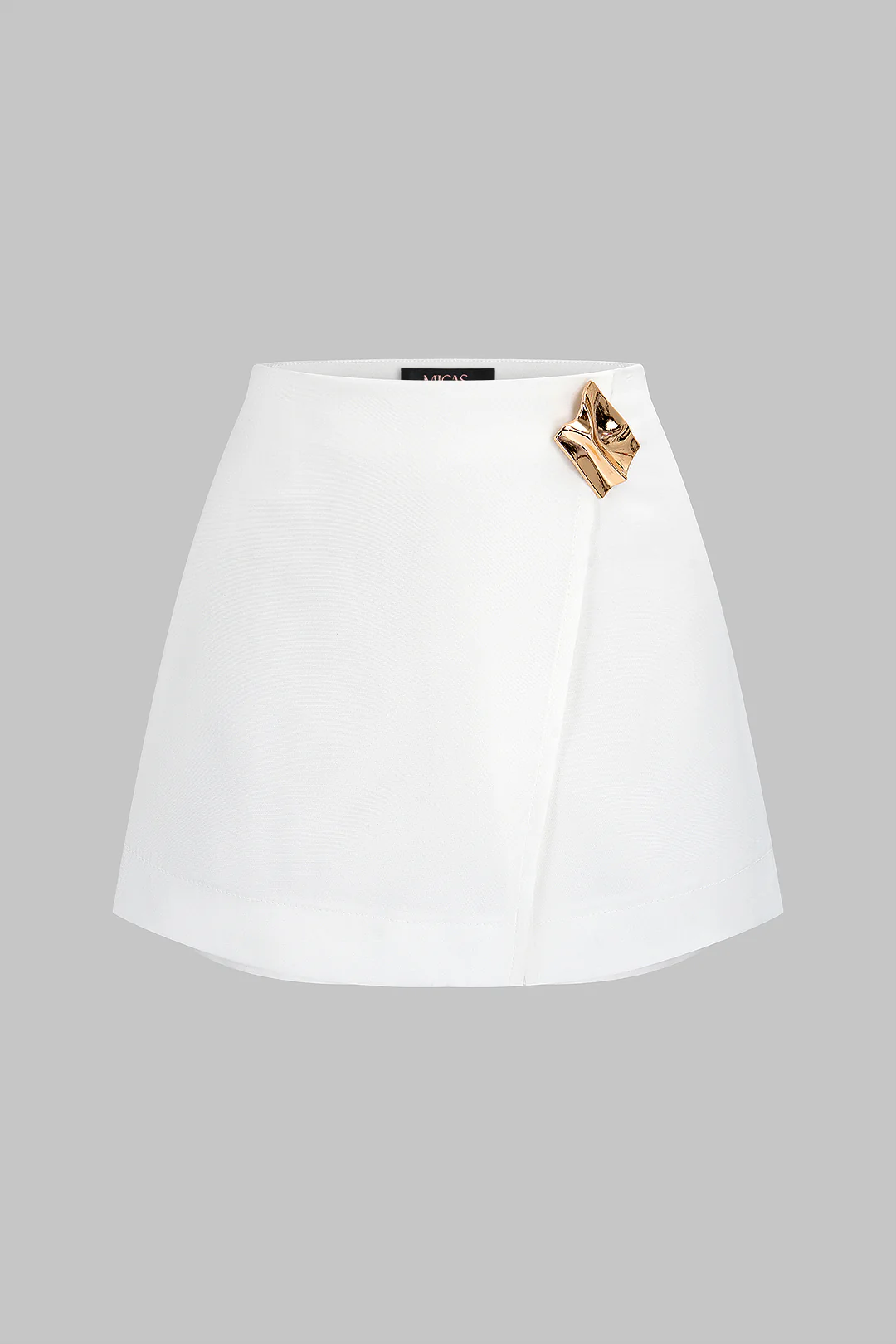 Metallic Wrap Asymmetrical Skort