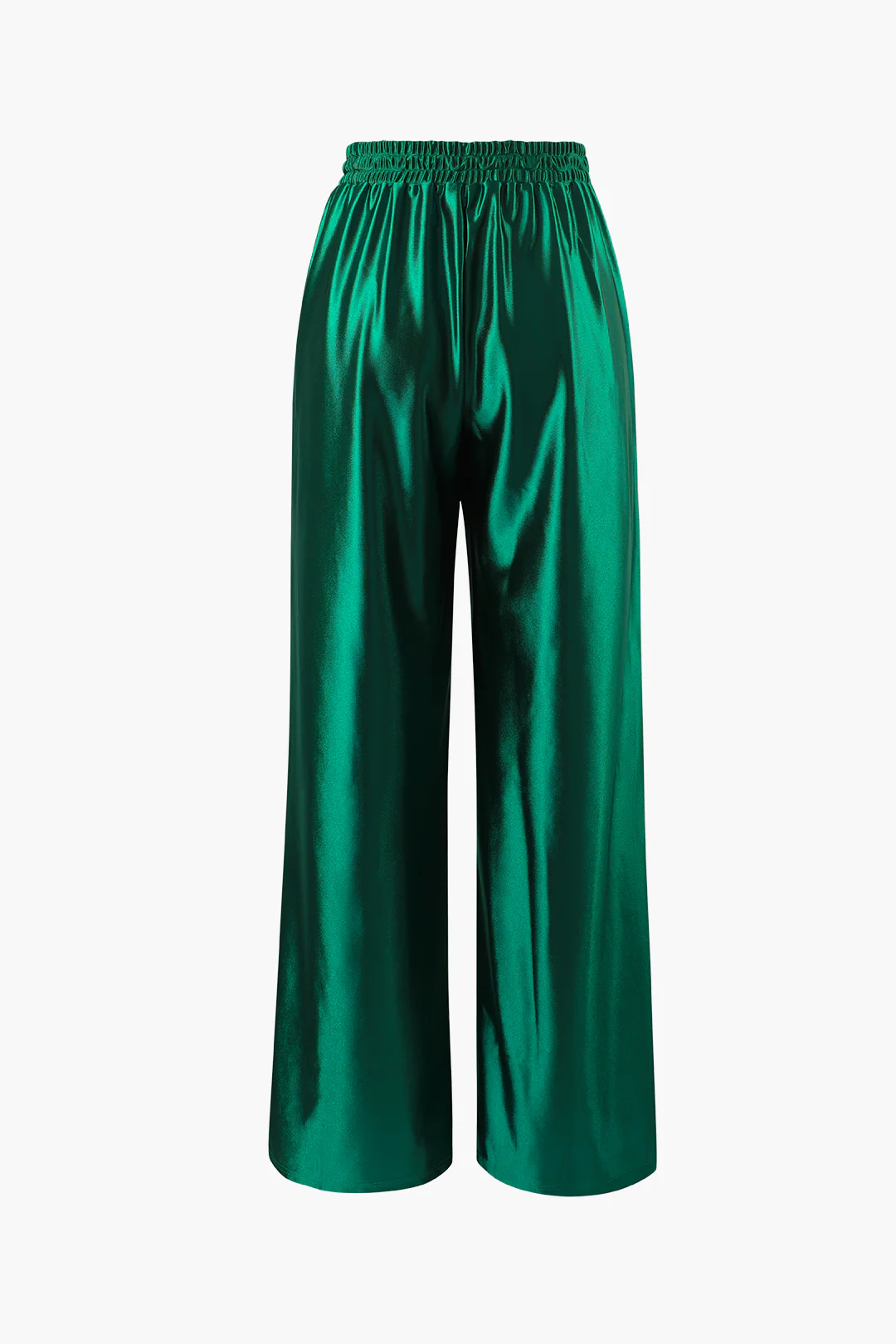 Satin Drawstring Wide Leg Pants - Image 2