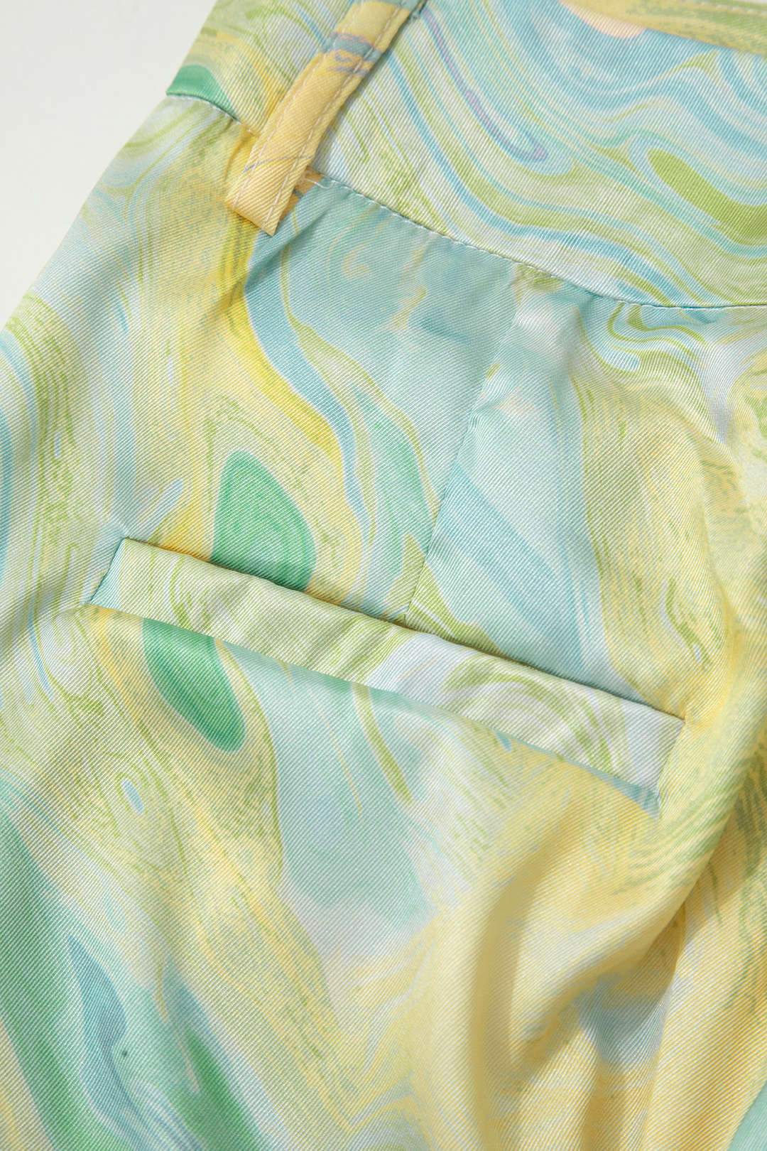 Marble Print High Waisted Full-length Straight Leg Pants - Image 17