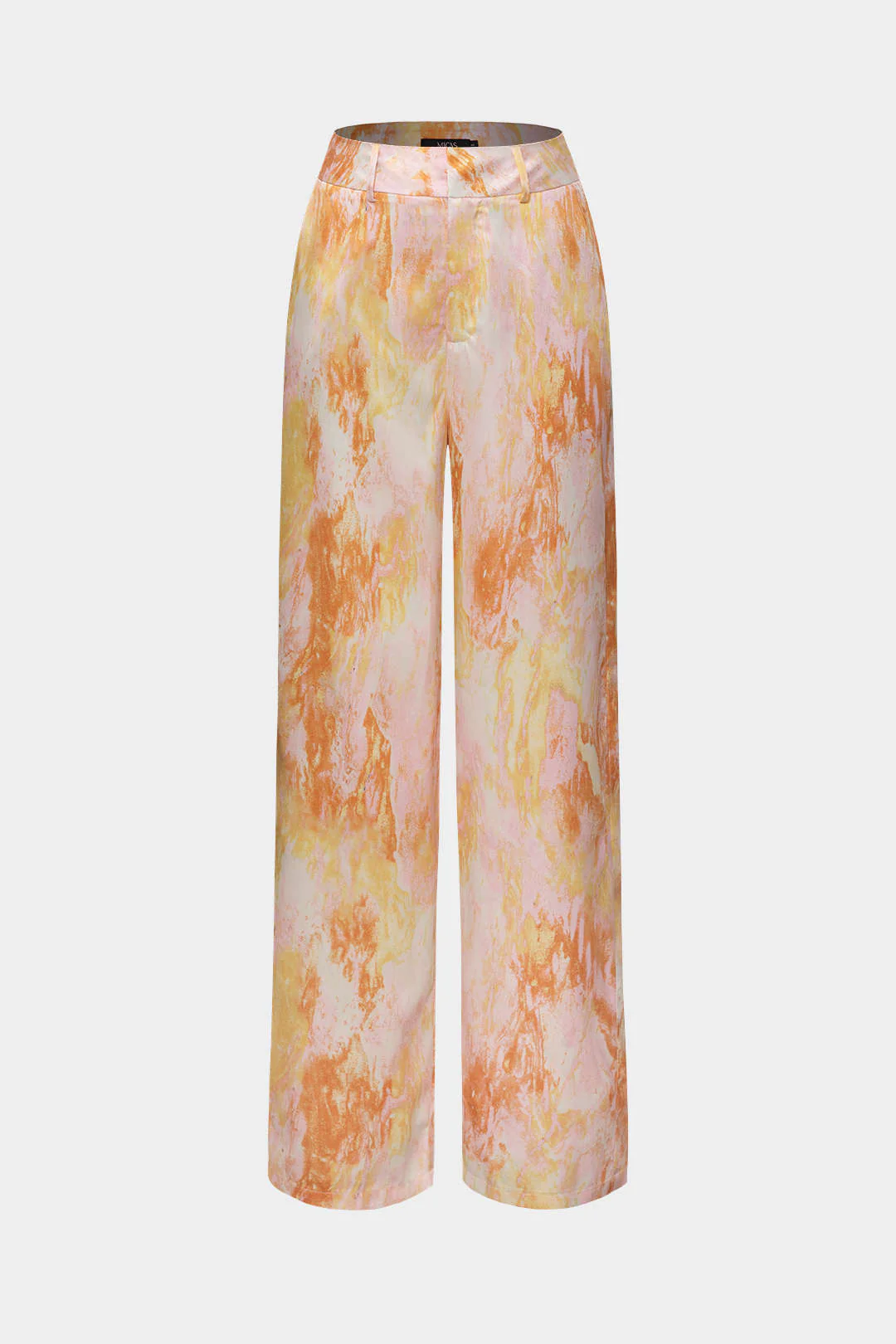 Marble Print High Waisted Full-length Straight Leg Pants - Image 18