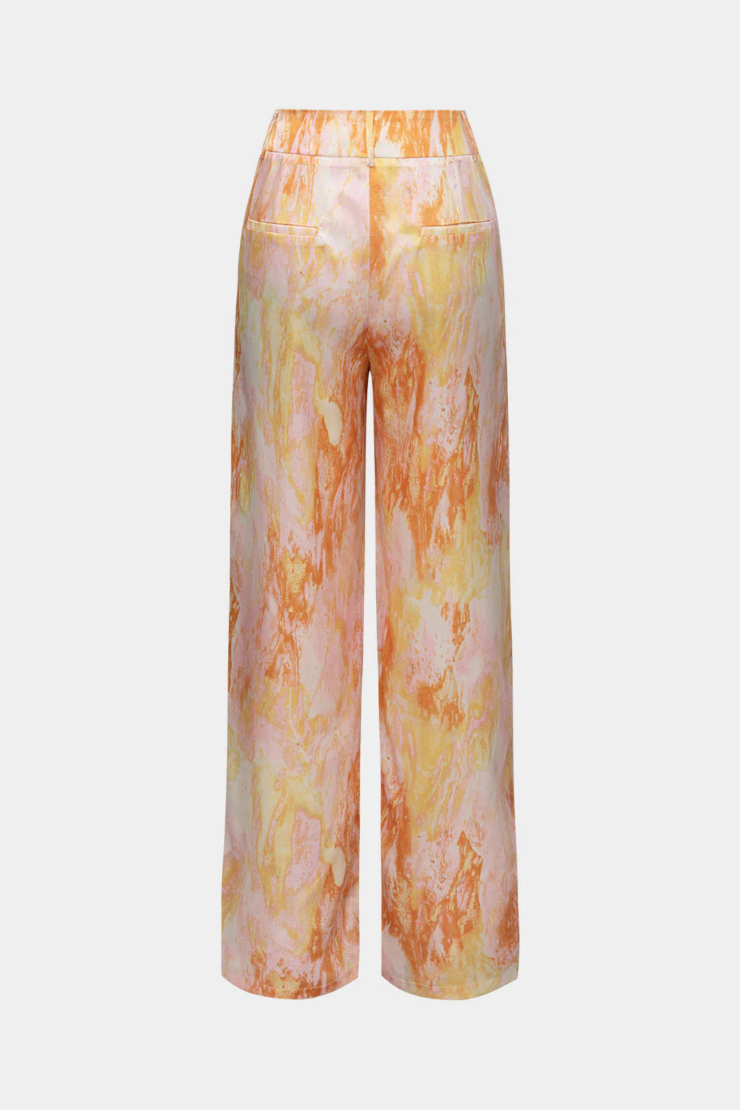 Marble Print High Waisted Full-length Straight Leg Pants - Image 19