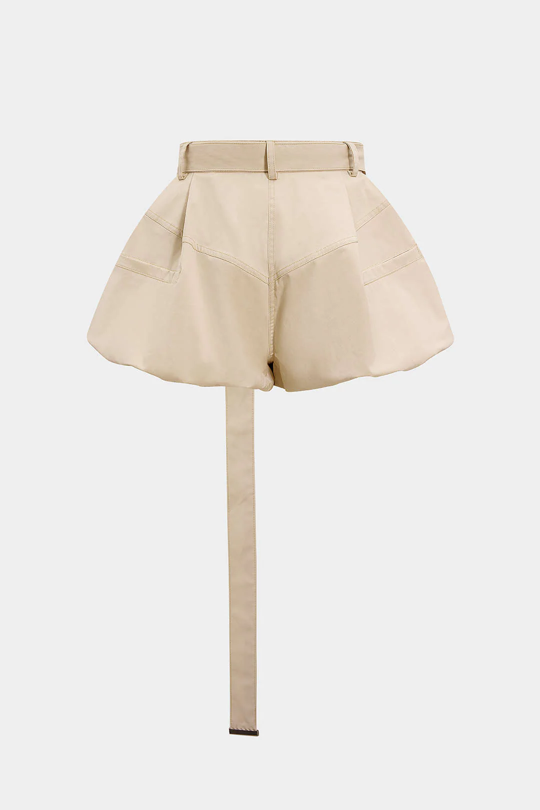 Solid Belted Shorts - Image 2