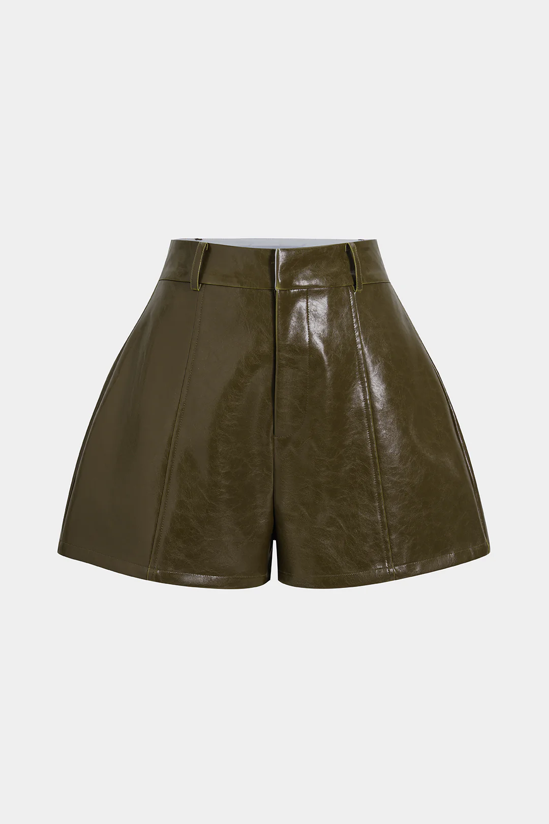 Faux Leather High Waist Shorts - Image 8