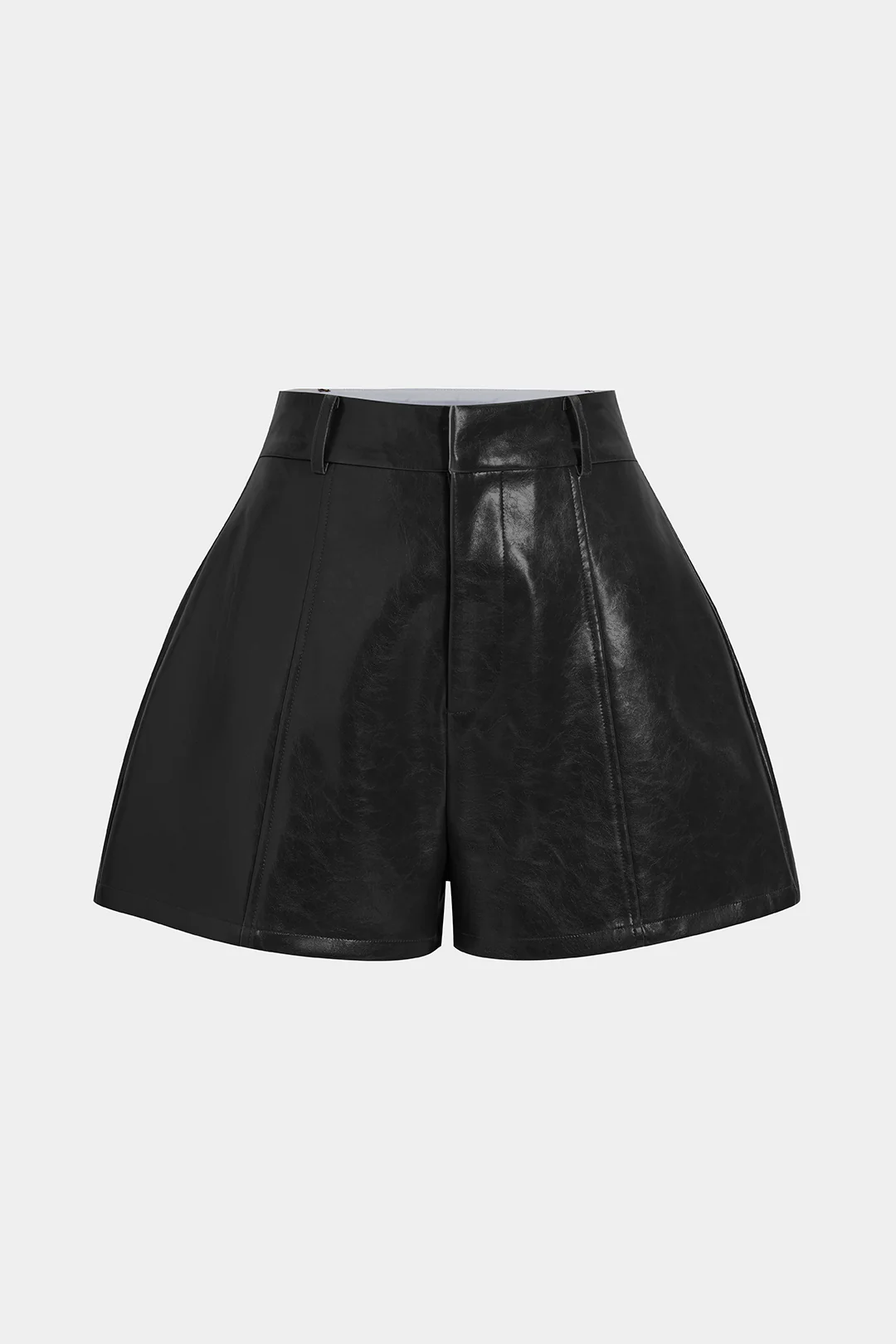 Faux Leather High Waist Shorts - Image 9