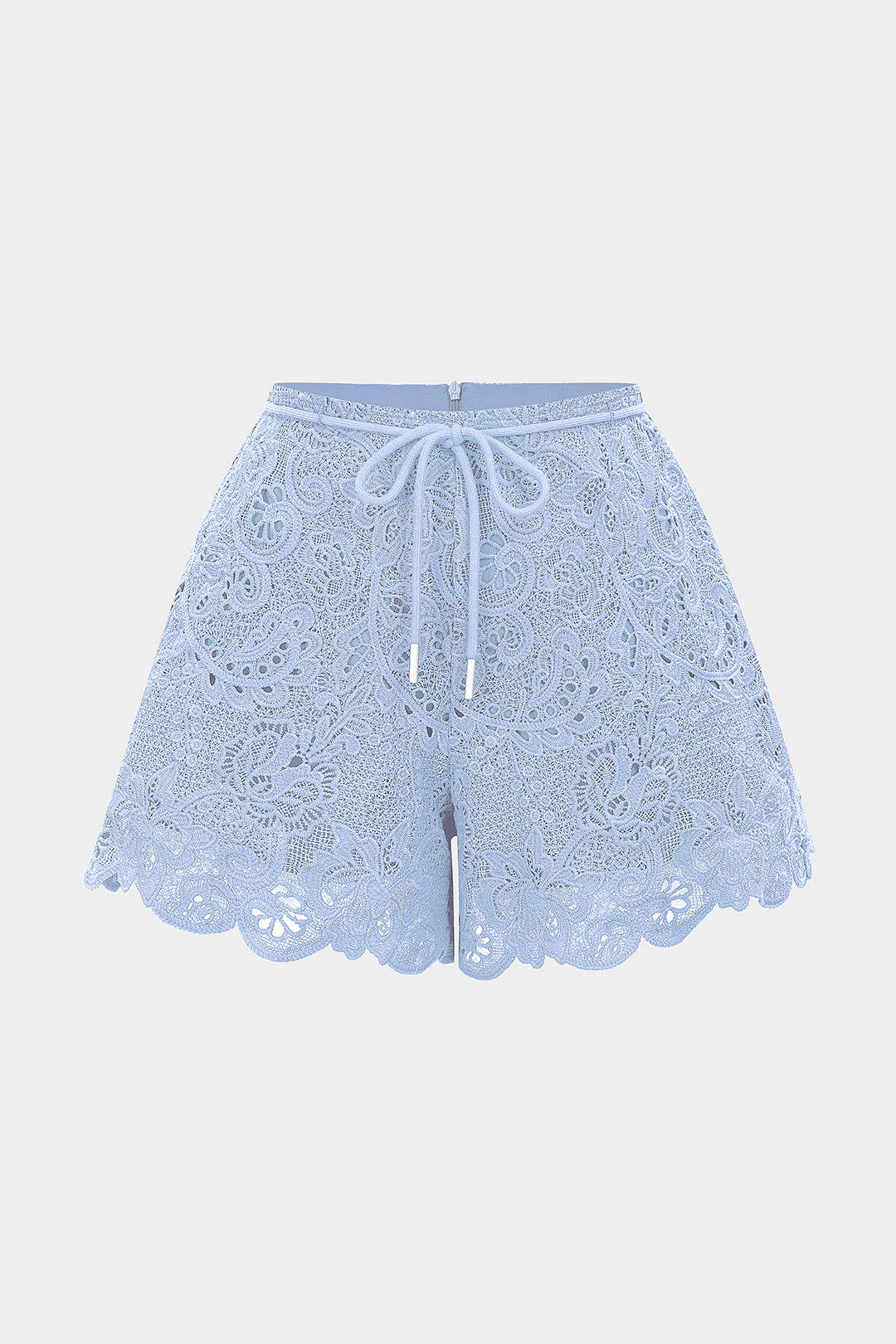 Cut Out Tie-Up Scalloped Hem Shorts - Image 5