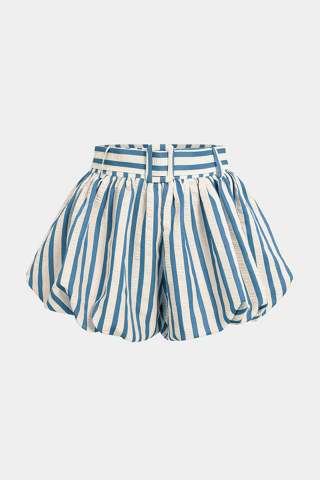 Striped Textured Ruched Shorts - Image 6