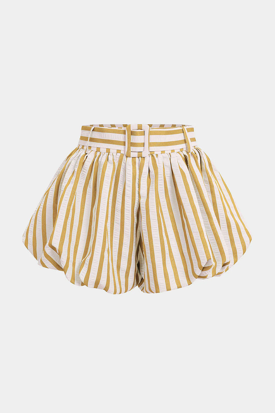 Striped Textured Ruched Shorts - Image 7
