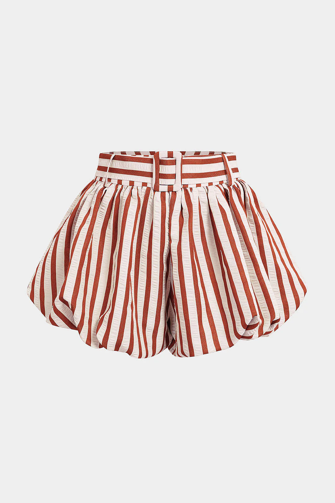 Striped Textured Ruched Shorts - Image 8
