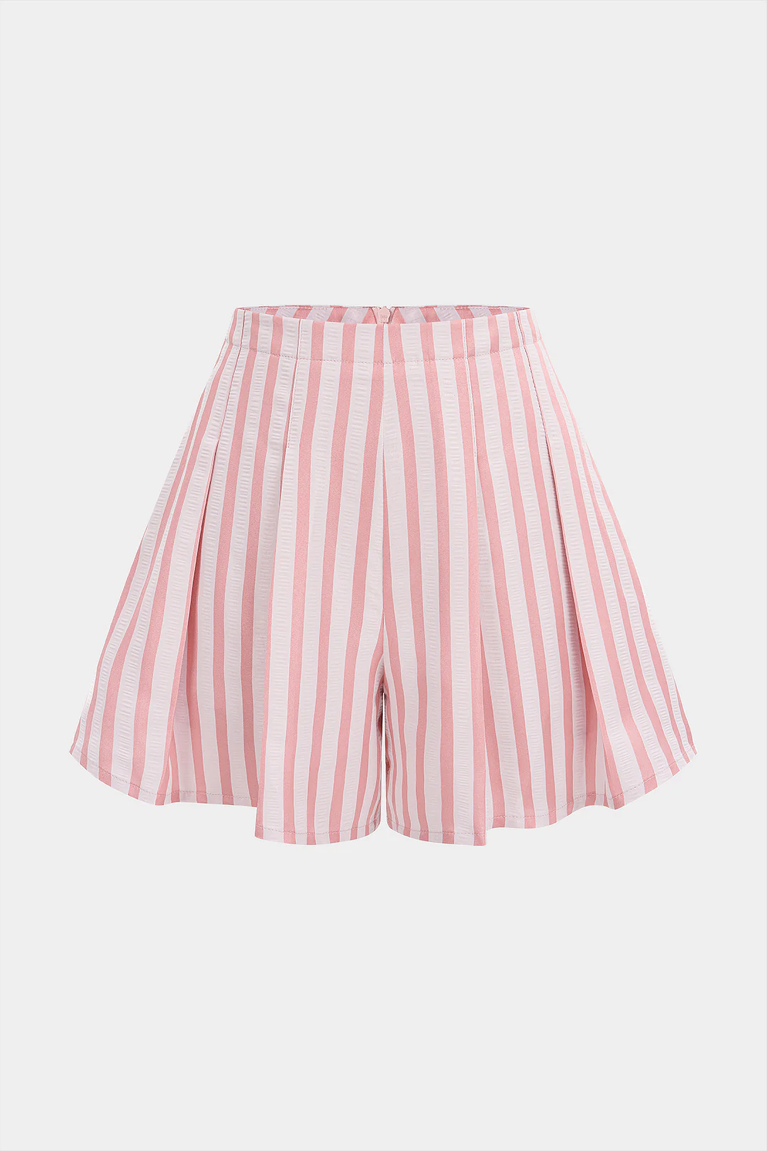 Striped Zipper Wide Leg Shorts