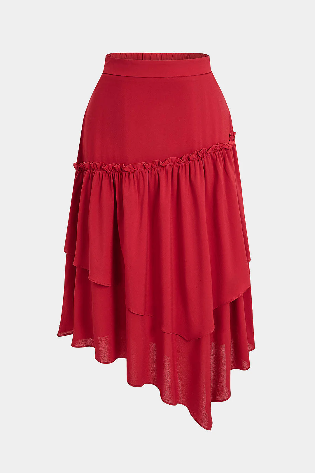 Plus Size Asymmetrical Ruched Skirt - Image 2