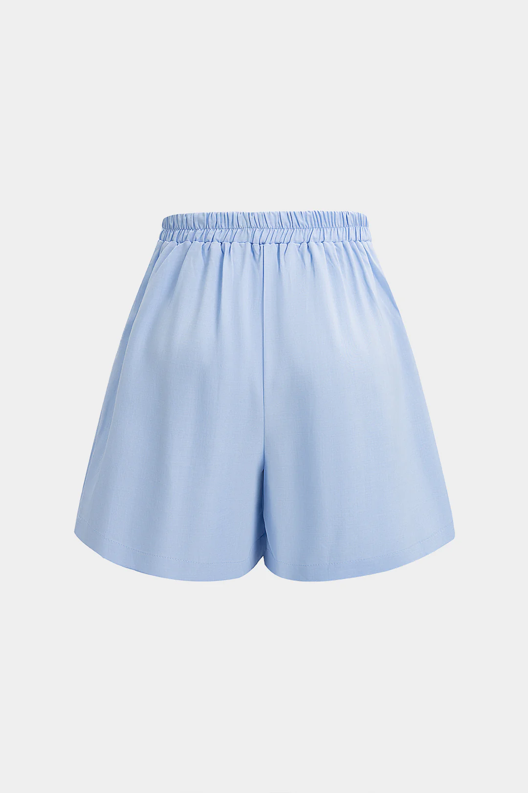 Solid Pleated Wide Leg Shorts - Image 2