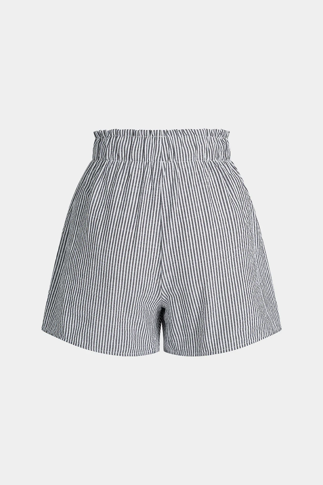 Stripes Print High Waist Pocket Shorts - Image 2