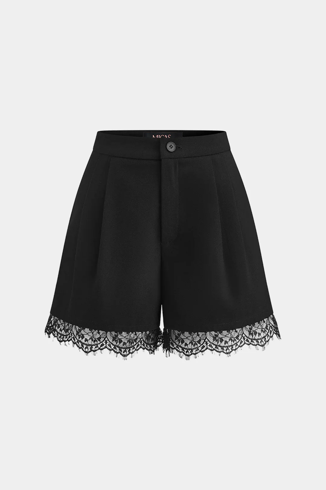 Solid Lace Patchwork Shorts