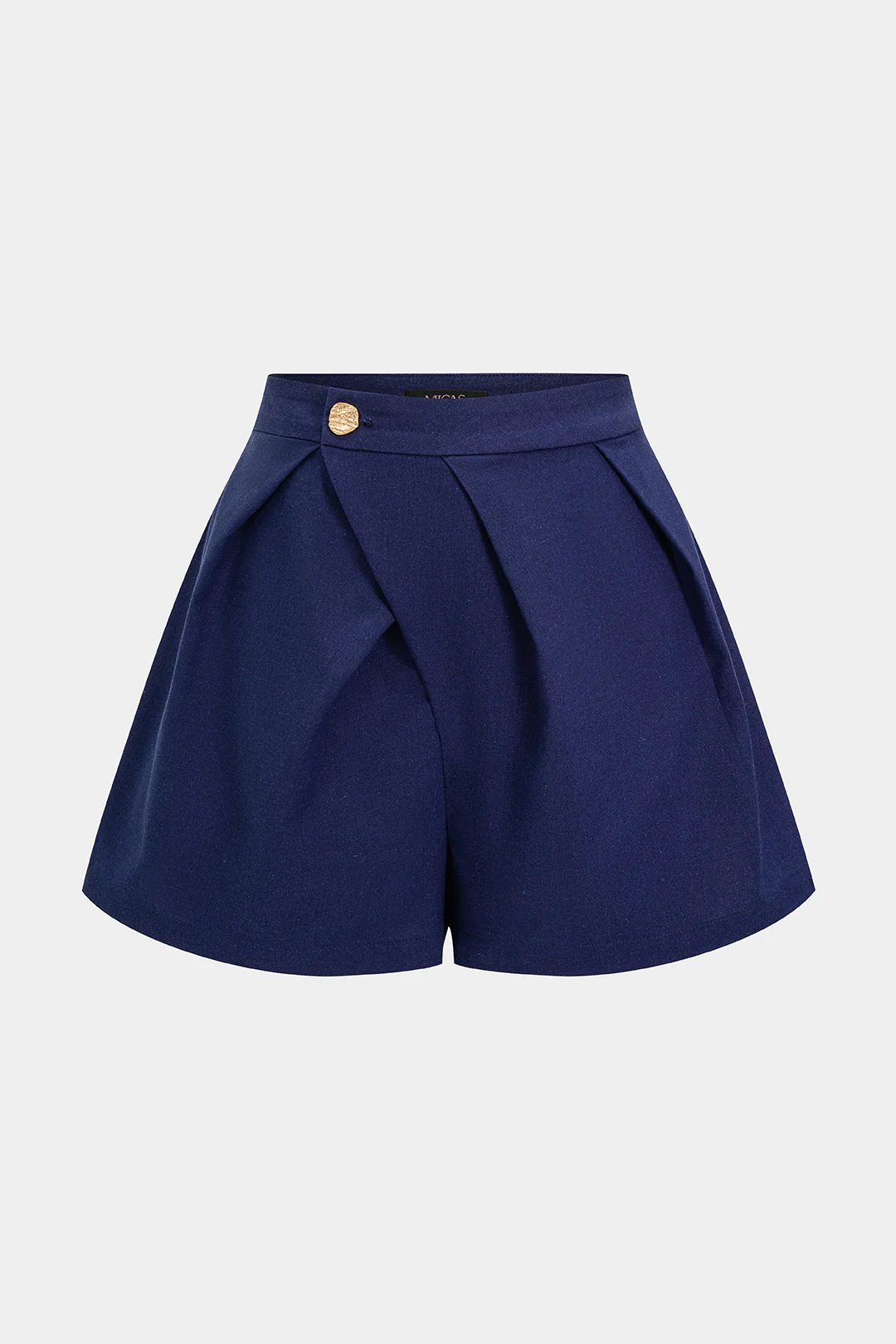 Asymmetrical Button Ruched Shorts