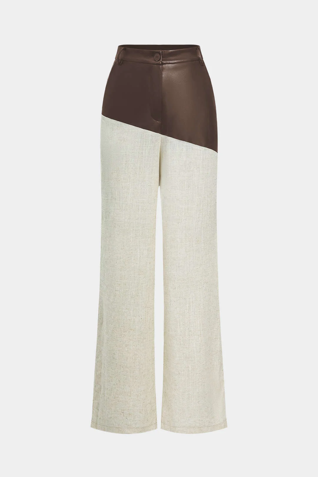 Contrast Color Block Print Straight-leg Trousers - Image 4