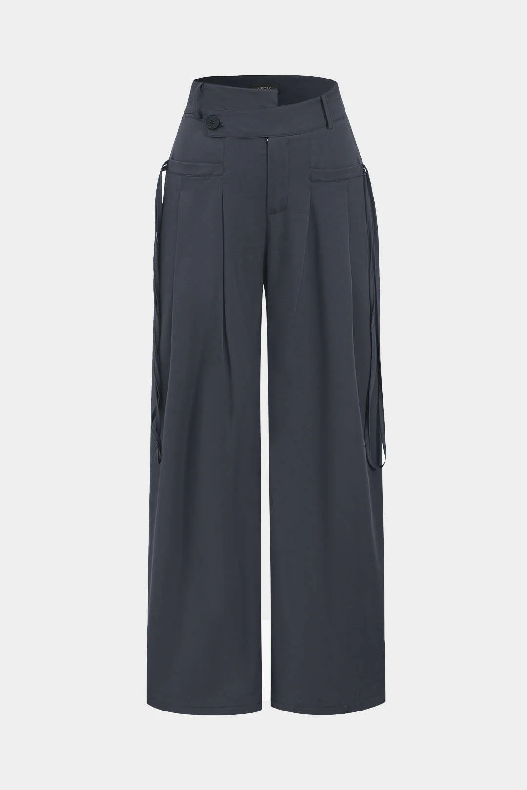Solid Wide Leg Pocket Trousers - Image 3