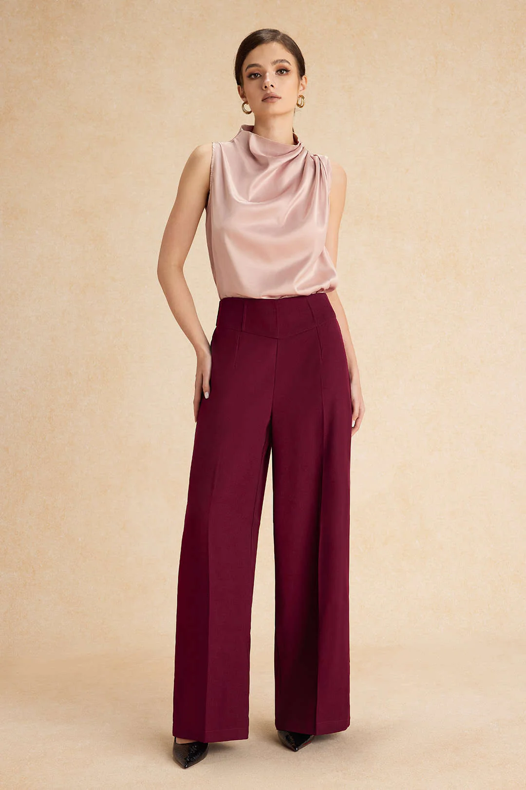 Basic High-Waisted Wide Leg Trousers - Image 6