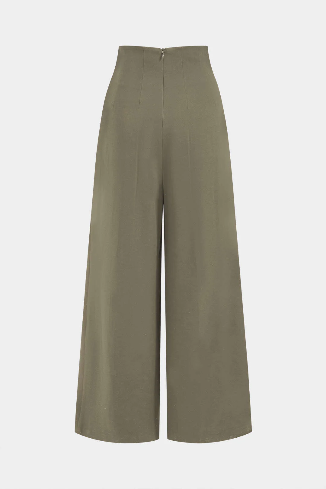 Pleated Asymmetrical Wide Leg Trousers - Image 5