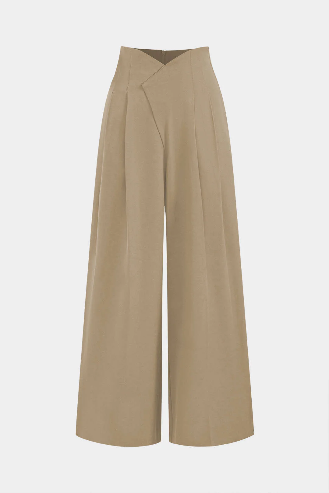 Pleated Asymmetrical Wide Leg Trousers - Image 6