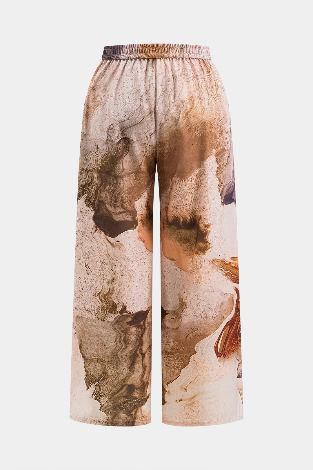 Plus Size Retro Print Wide Leg Trousers - Image 2