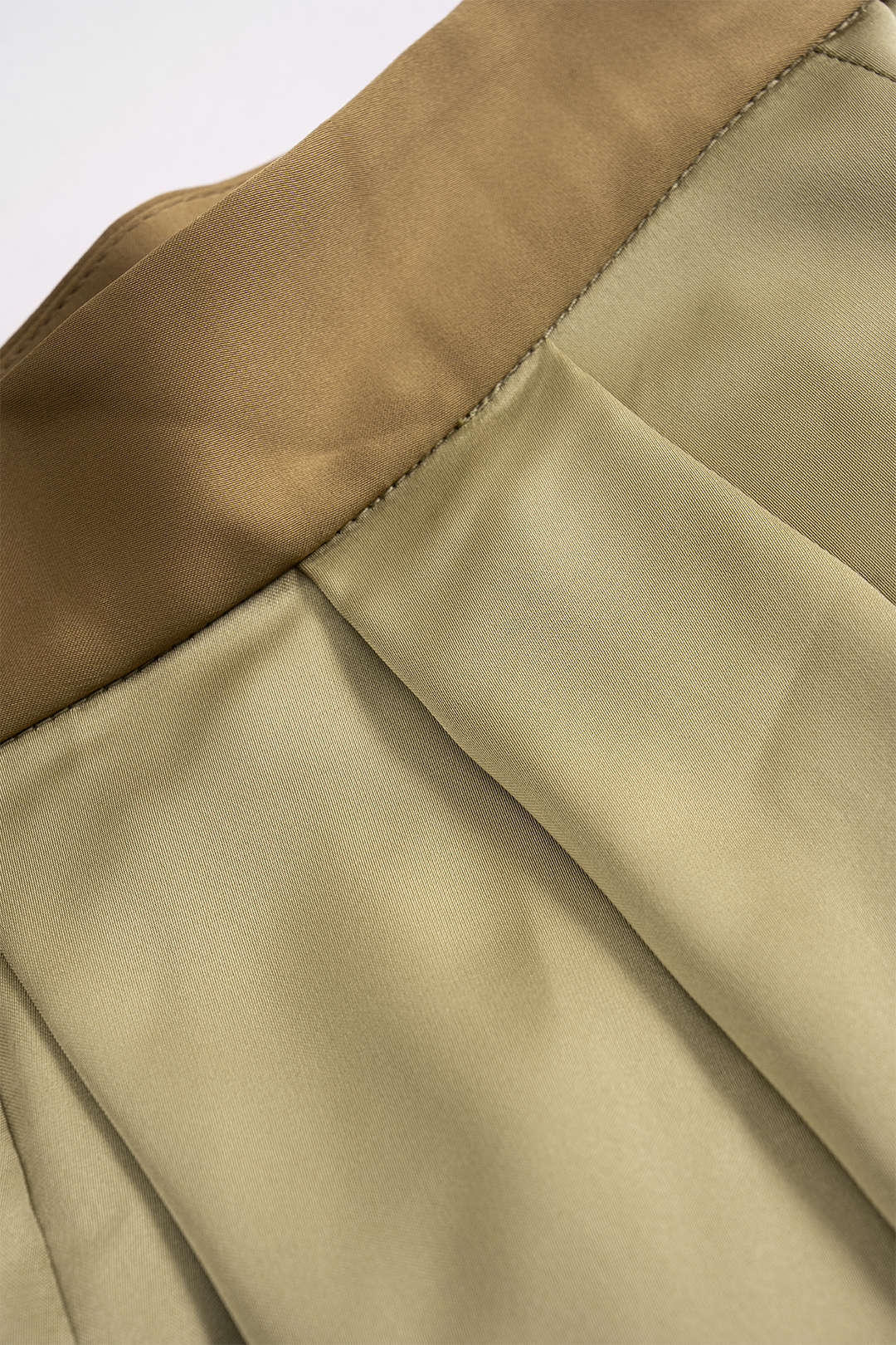 Contrast Satin Pleated Lantern Trousers - Image 4