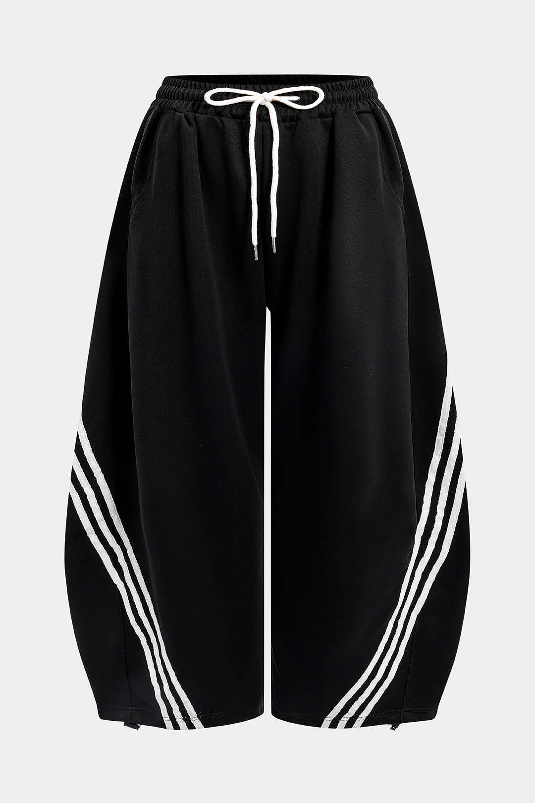 Plus Size Contrast Barrel Trousers