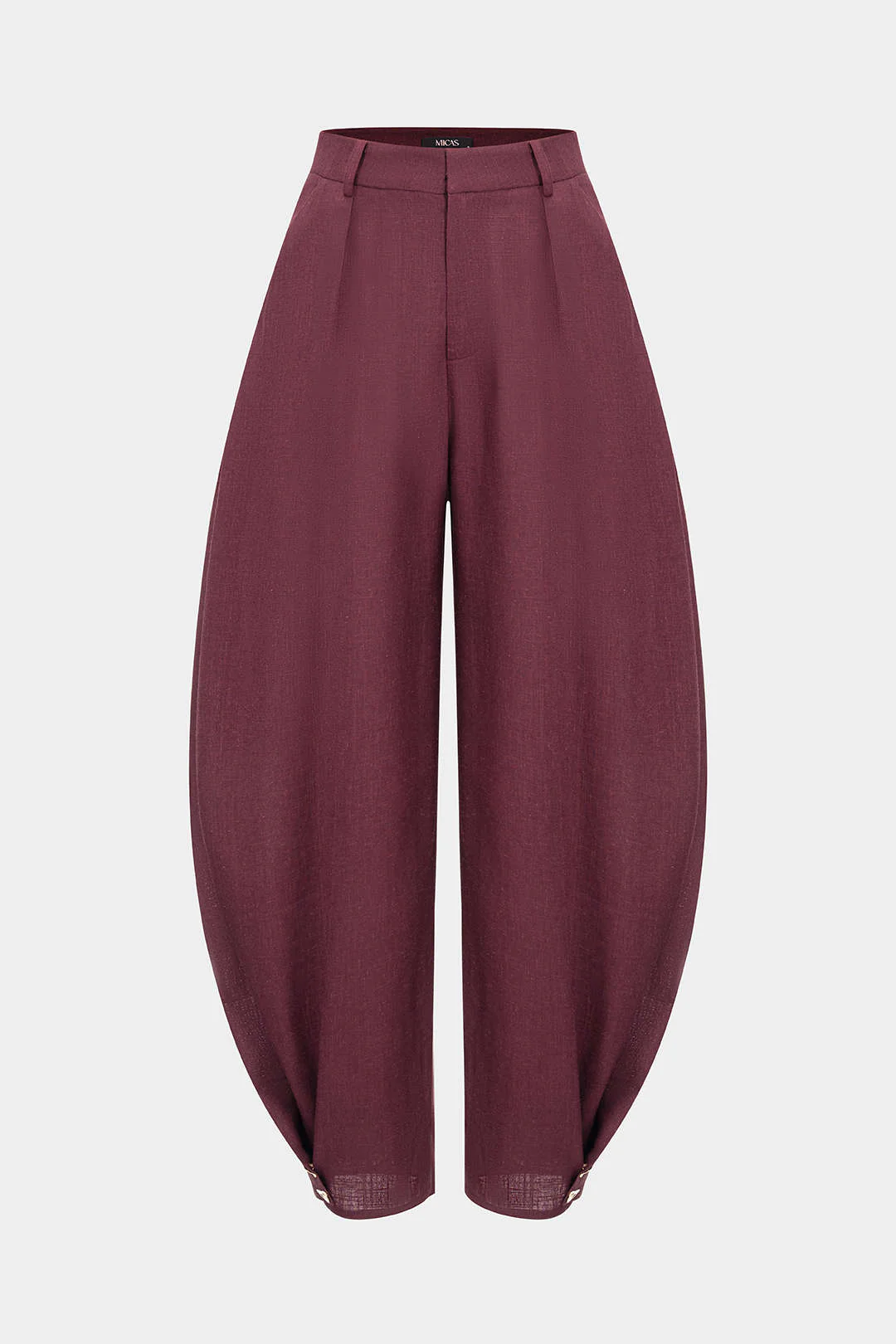 Linen Solid Barrel Trousers