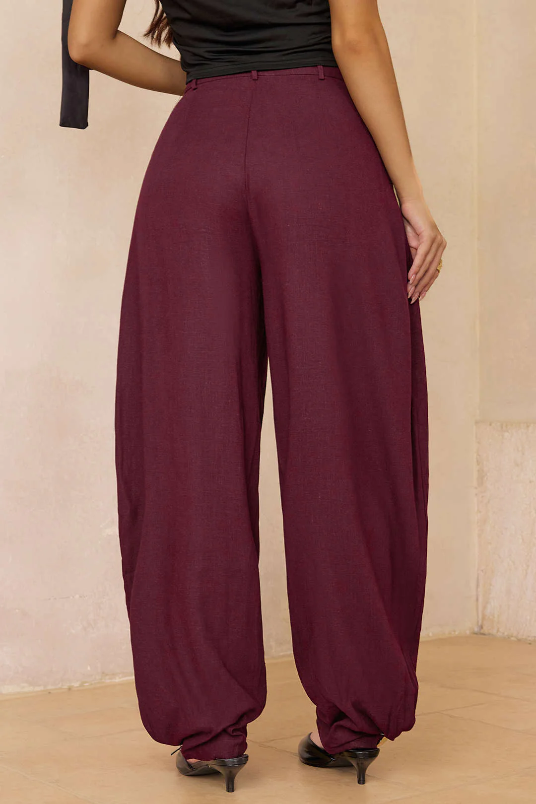 Linen Solid Barrel Trousers - Image 7