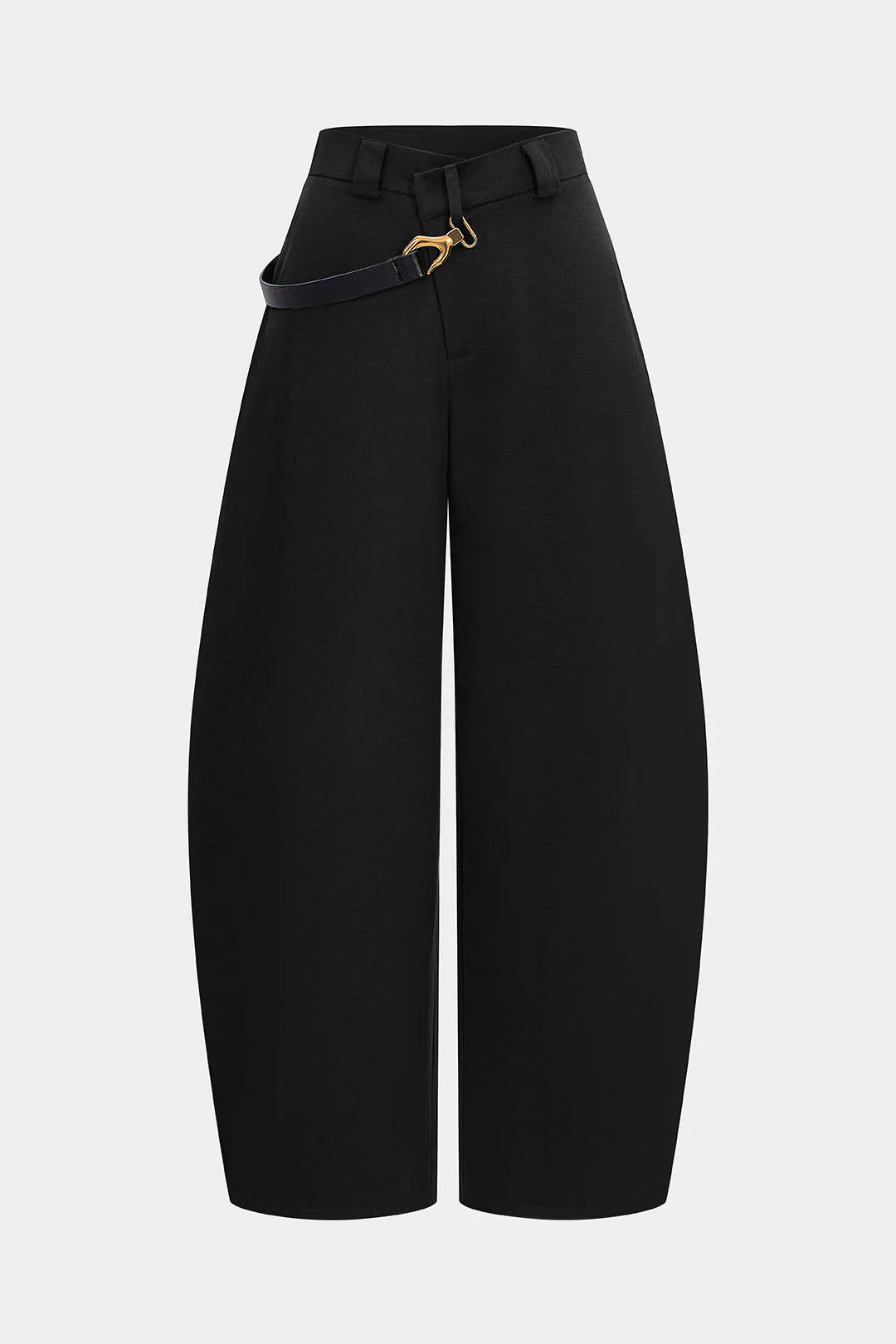 Asymmetrical Metallic Decor Barrel Trousers - Image 7