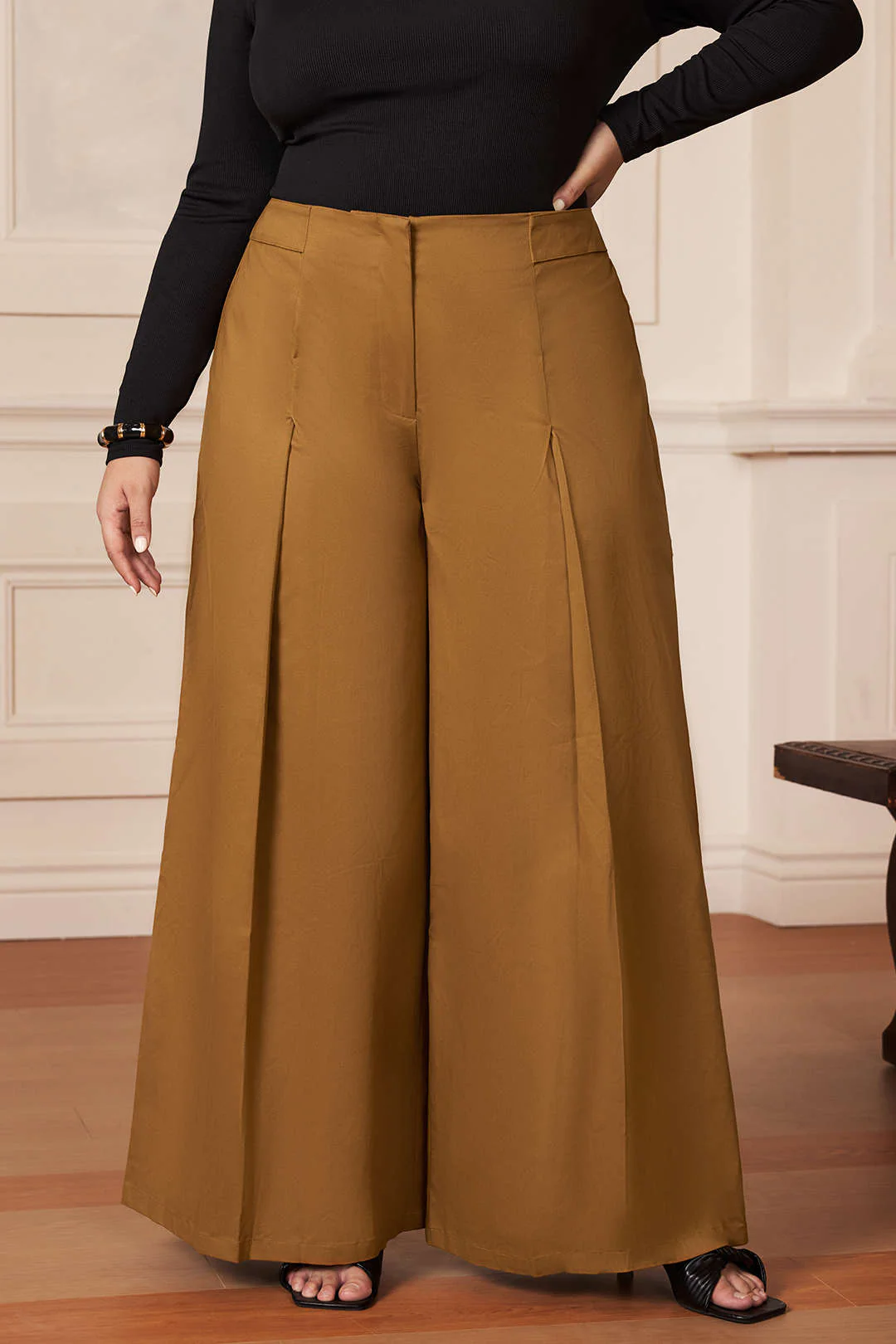 Plus Size Ruched Zipper Detailed Trousers - Image 4