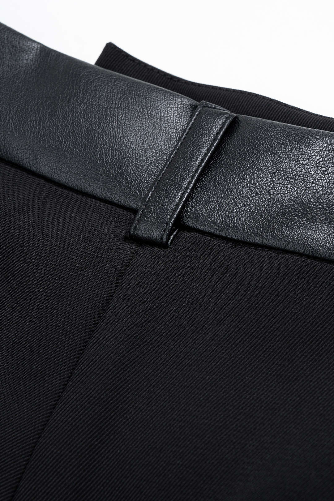 Faux Leather Patchwork Wide Leg Trousers - Image 4