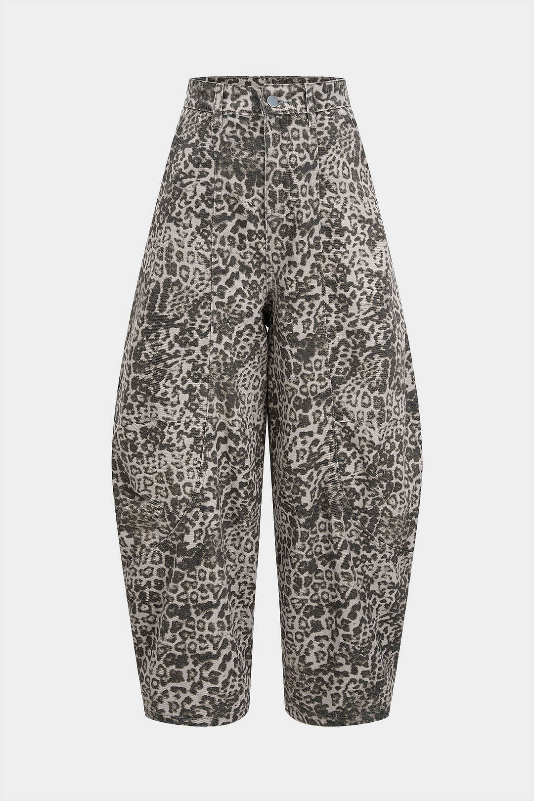 Leopard Print Barrel Trousers