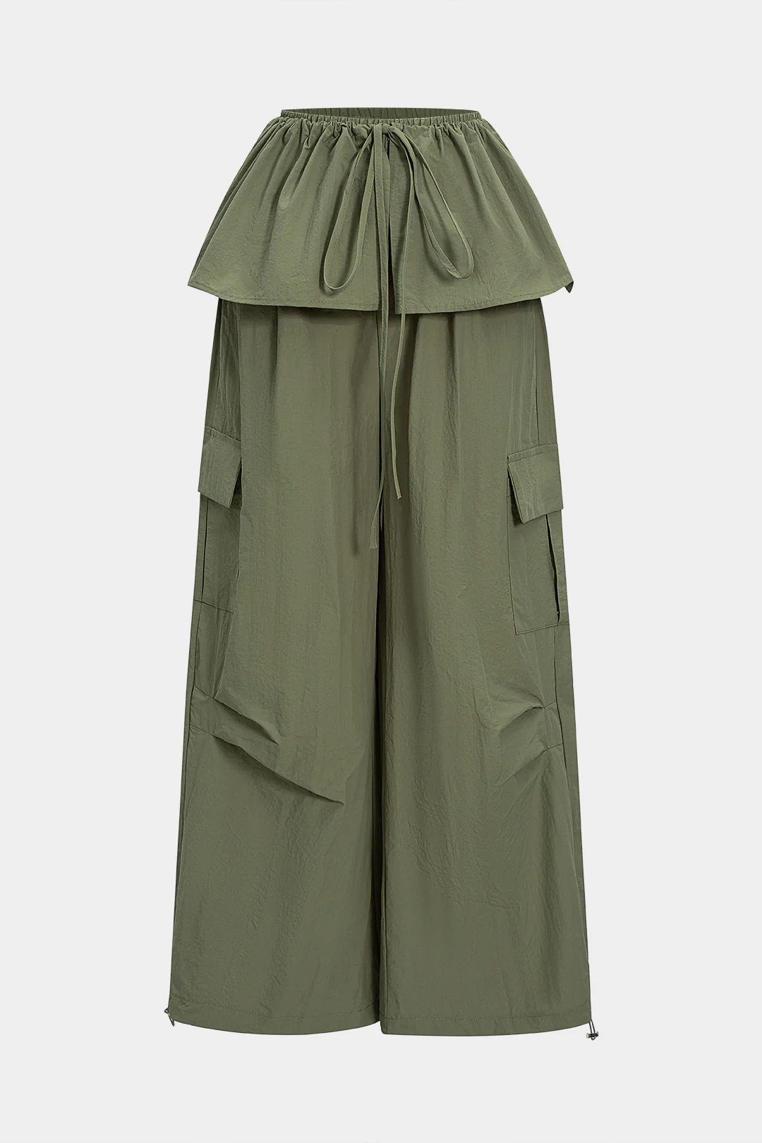 Ruched Drawstring Pocket Pants