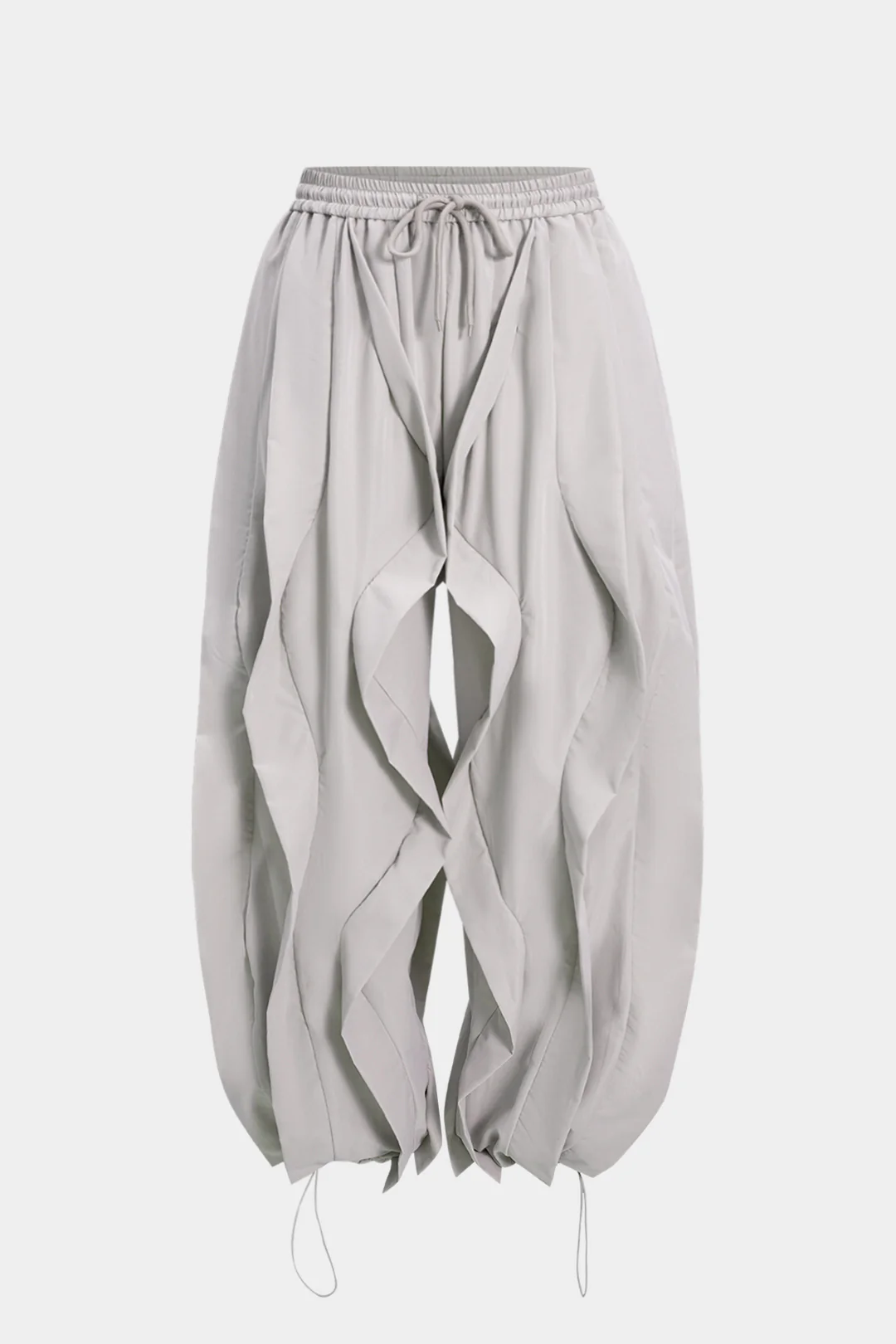 Plus Size Drawstring Ruffle Trousers