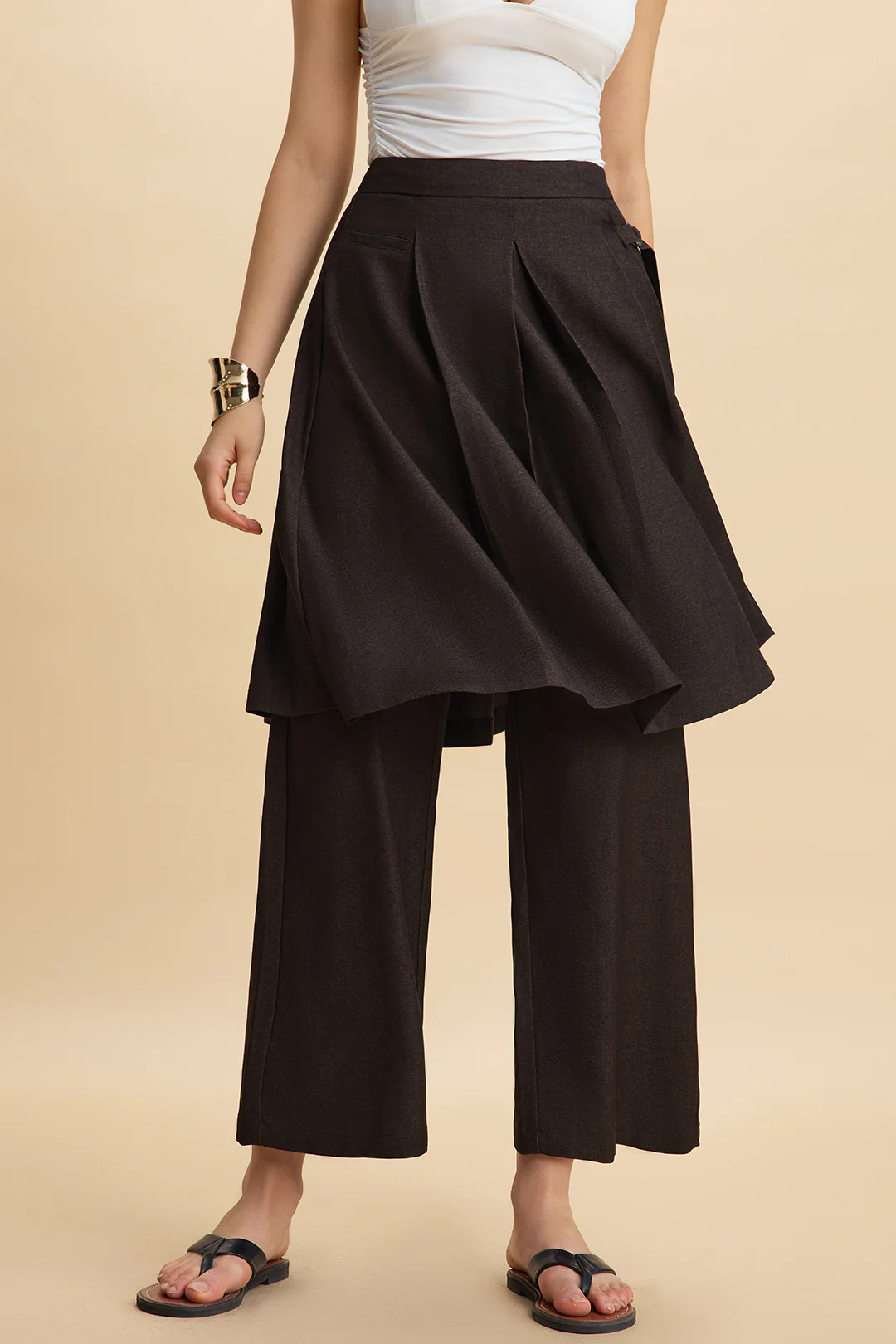 Ruched Pocket Belted Trousers